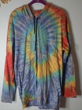 Lion King Multi-Color Tie-Dye Hooded Long Sleeve Shirt